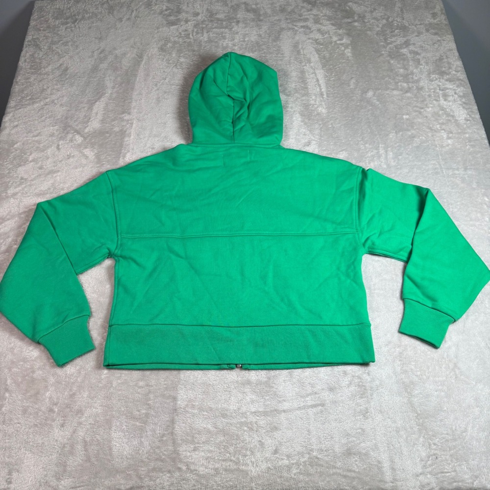 NWT Everlane Womens Organic Cotton Full-Zip Cropped Hoodie Green XXS - Picture 7 of 10